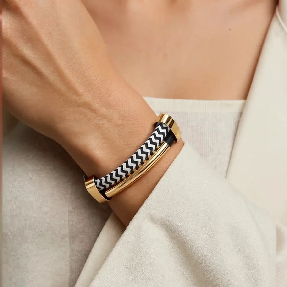 Double Line Necklace Bracelet Set