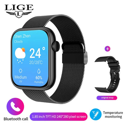 LIGE 2025 Smartwatch – Wireless Charging, Bluetooth Call, Fitness Tracker