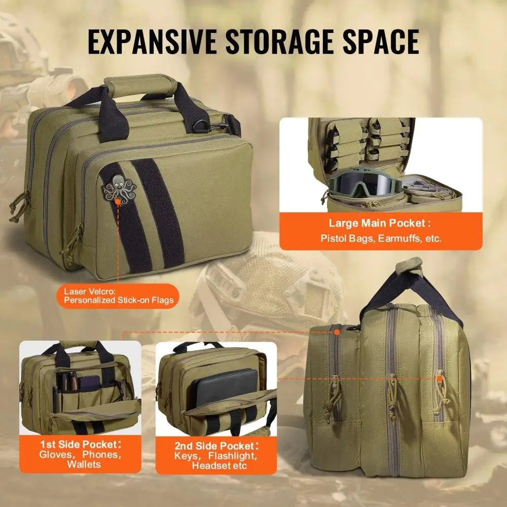 Tactical Range Bag with Pistol Storage