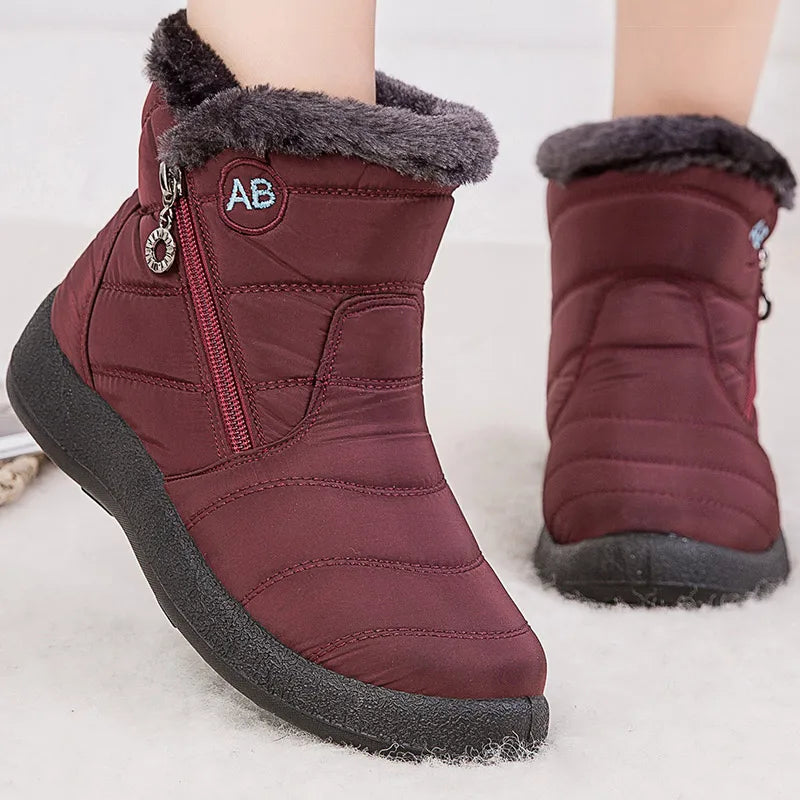 Fur Lined Waterproof Ankle Boots