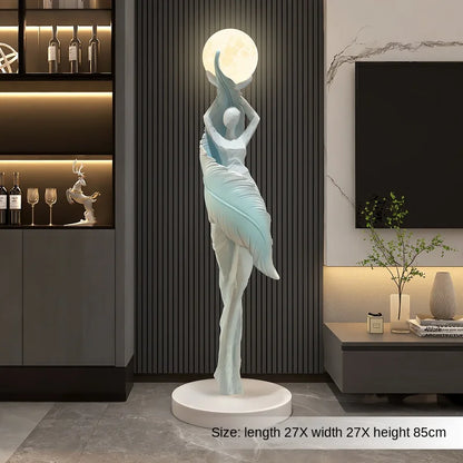 Modern Feather Girl Statue