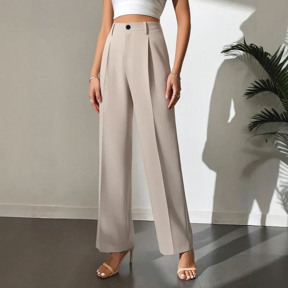 High Waist Straight Pants