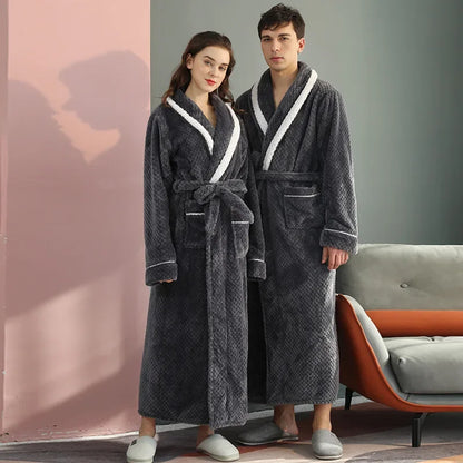 Autumn Winter Warm Coral Velvet Bathrobe