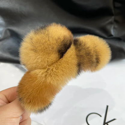 Elegant Winter Fuzzy Hair Claw