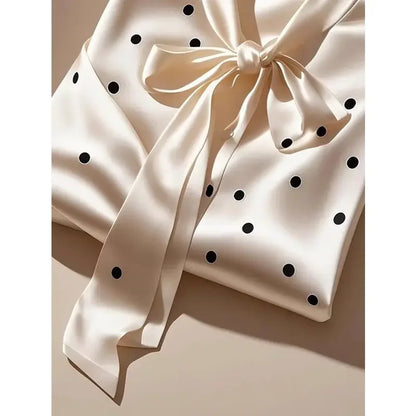 Elegant Satin Polka Blouse