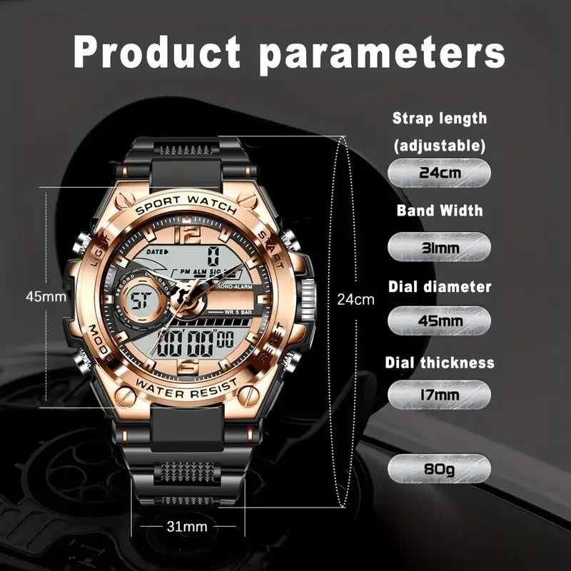 Digital Military Steel Watch