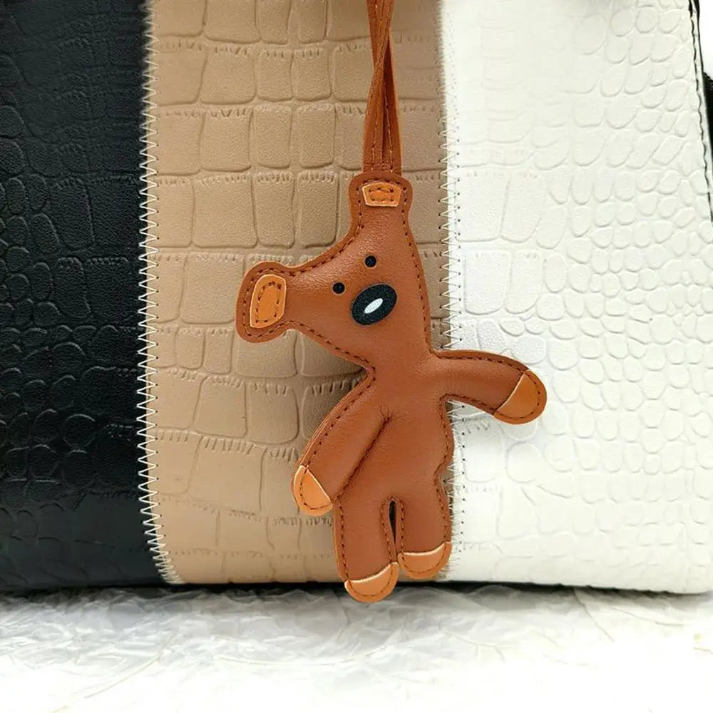 Vintage PU Bear Keychain