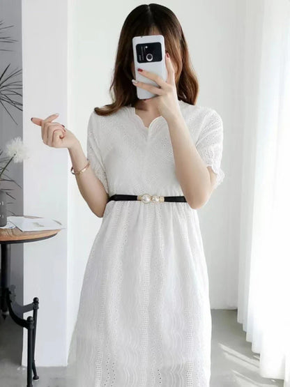 Elegant double pearls belt