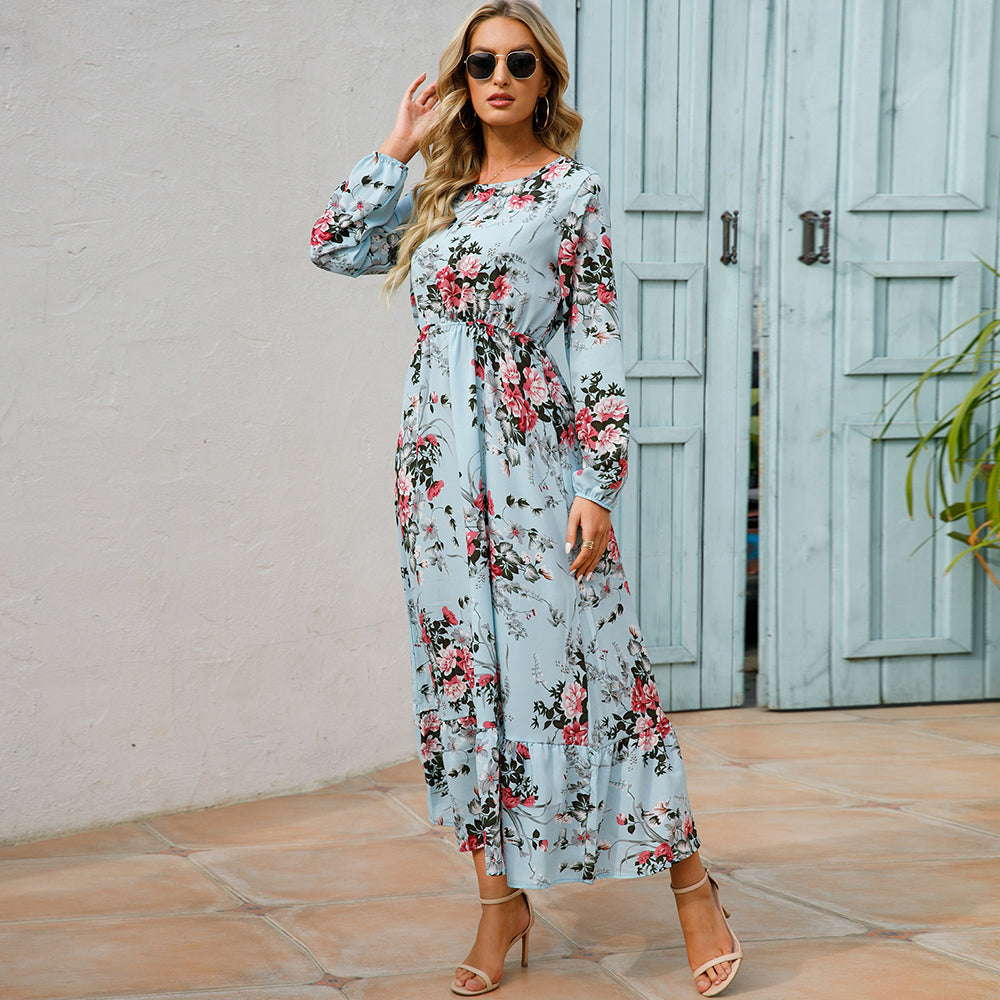 Floral Bohemian Chiffon Maxi Dress