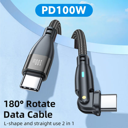 100W USB-C to USB-C Fast Charging Cable with 180° Rotating Connector
