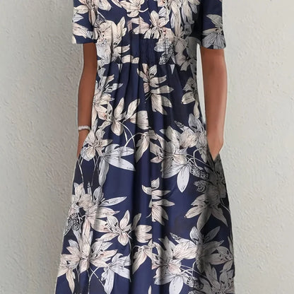 Printed Round Neck Dress