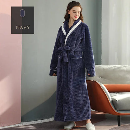 Autumn Winter Warm Coral Velvet Bathrobe