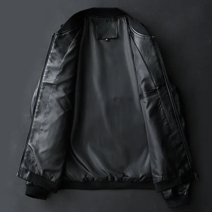 Men’s Black PU Leather Biker Jacket
