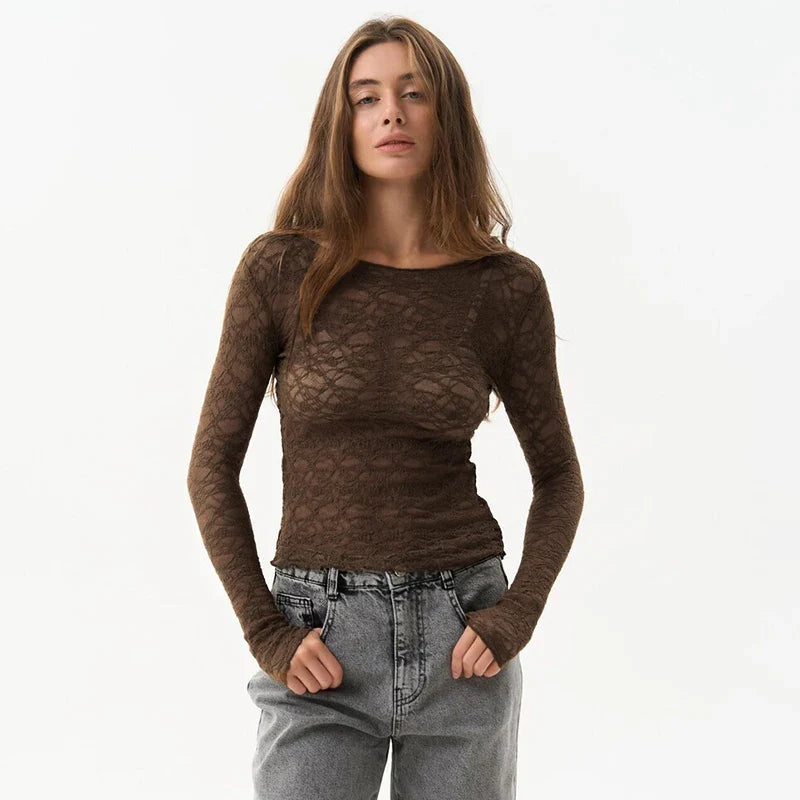 Hollow Lace Streetwear Top