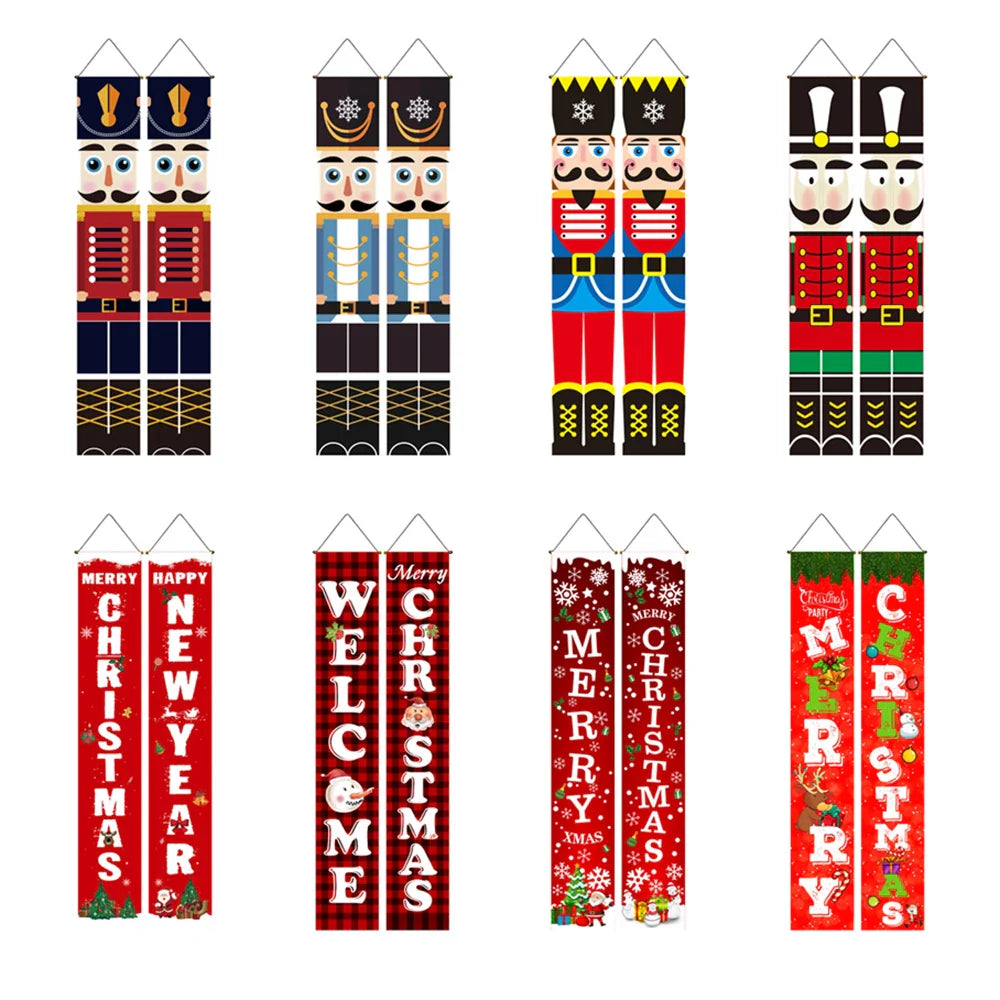 Christmas Hanging Door Banner Snowman Santa Decoration