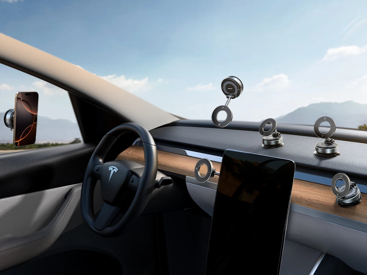 Magnetic Suction Cup Phone Mount with 360° Metal Arm