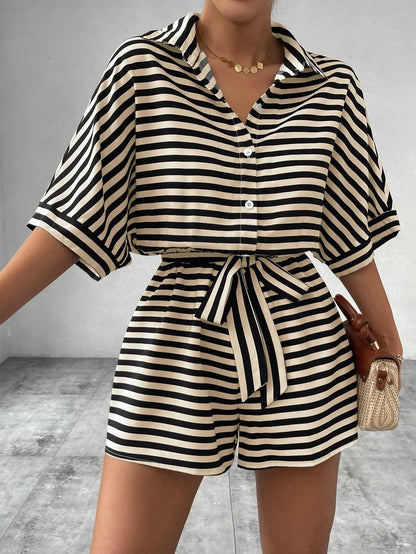 Women’s Summer Casual Striped Set