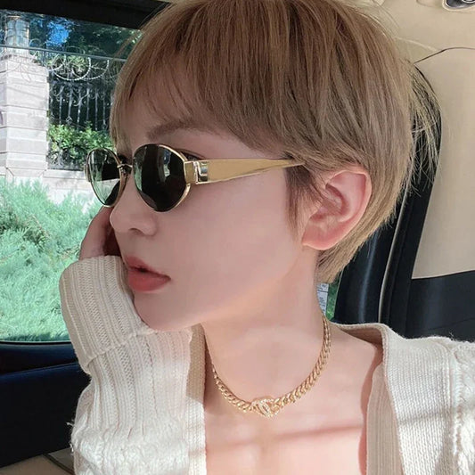 Unisex Oval Sun Glasses