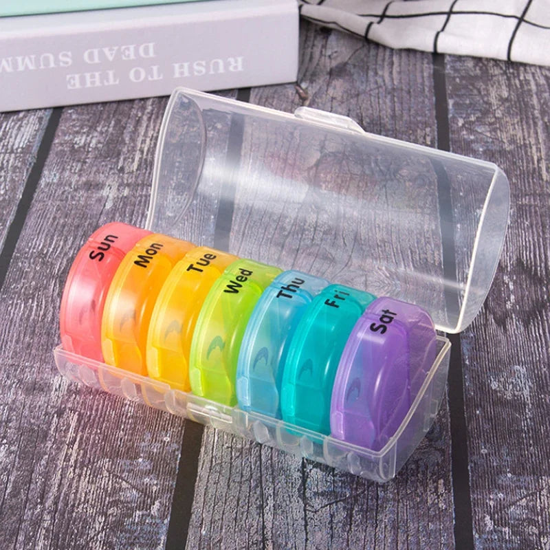 Rainbow Weekly 7-Day Pill Organizer Box