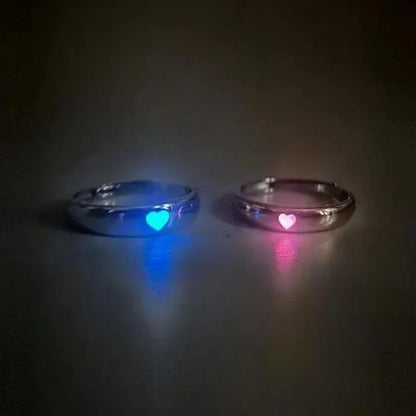 Luminous Couple Heart Ring
