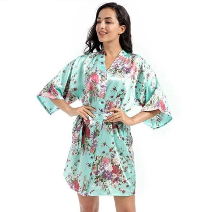 Daffodil Floral Kimono Bathrobe