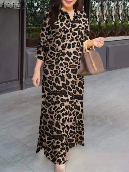 Leopard Print Long Maxi Dress