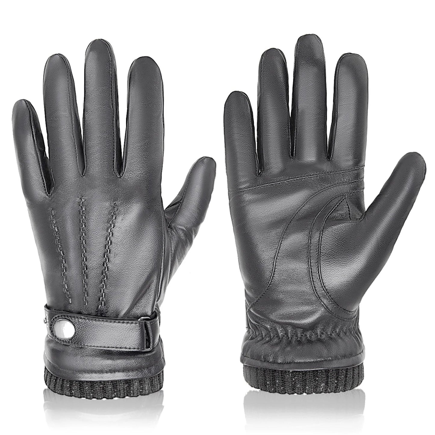 Sheepskin Leather Winter Gloves