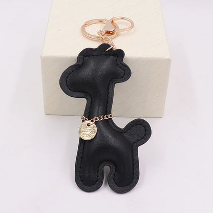 Fashion Leather Giraffe Keychain