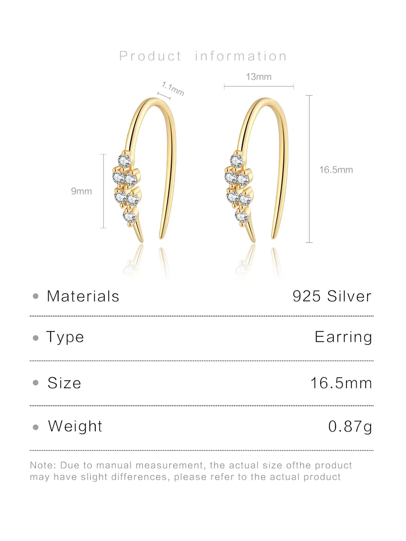 Sterling Silver Huggie Earrings