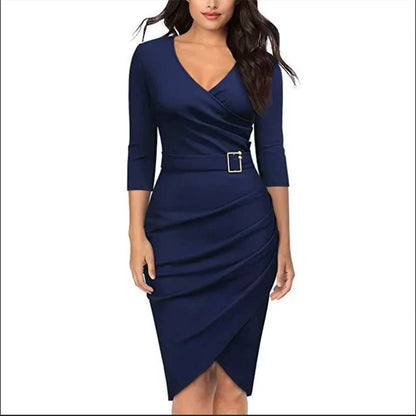 V-Neck Bodycon Dress