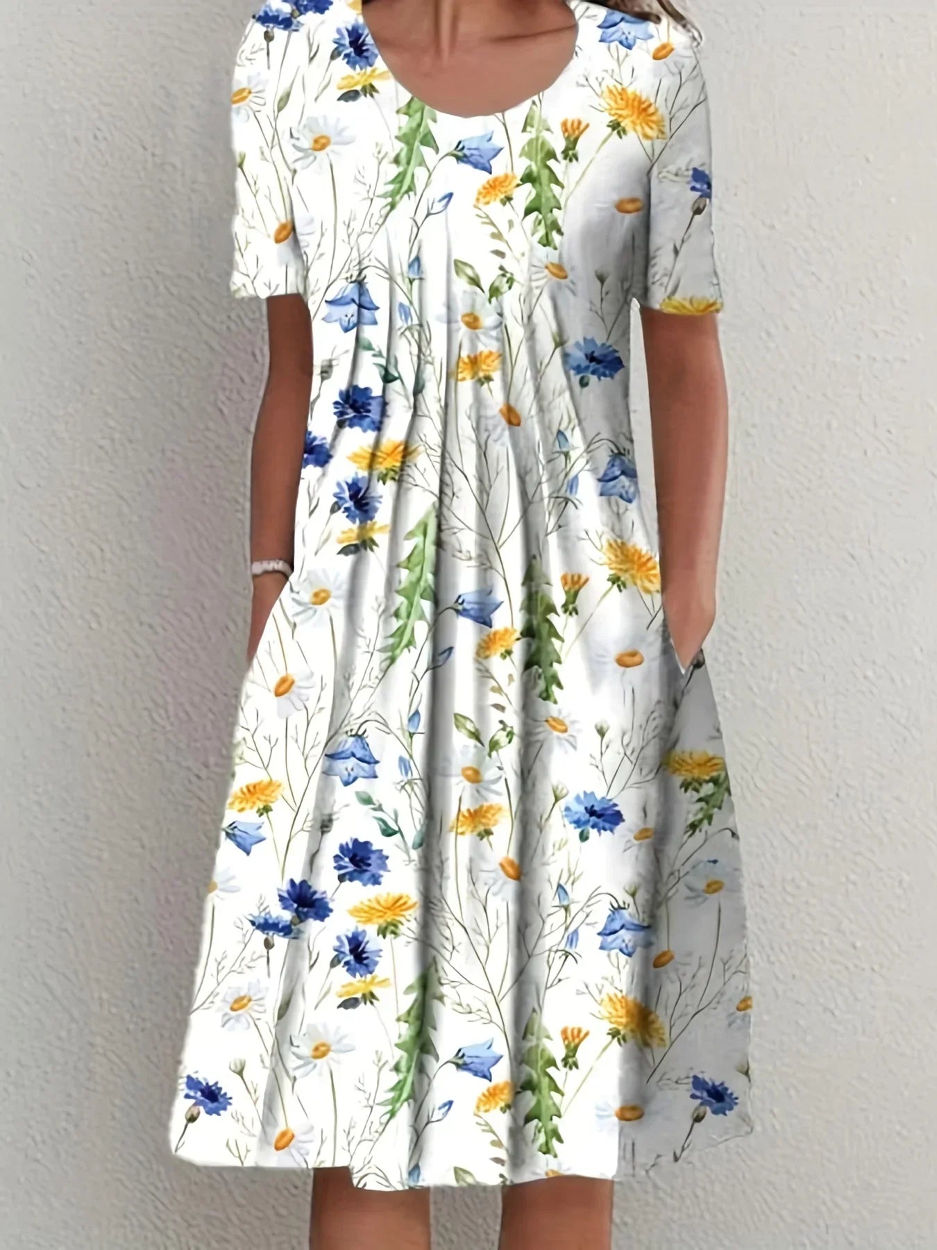 Printed Round Neck Dress