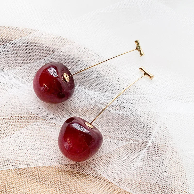 Lovely Red Cherry Earrings