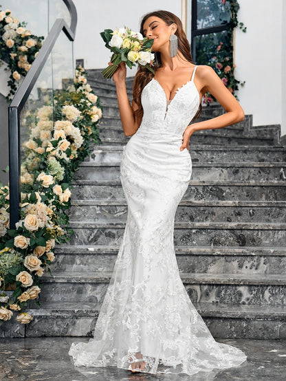 Sleeveless White Mermaid Dress