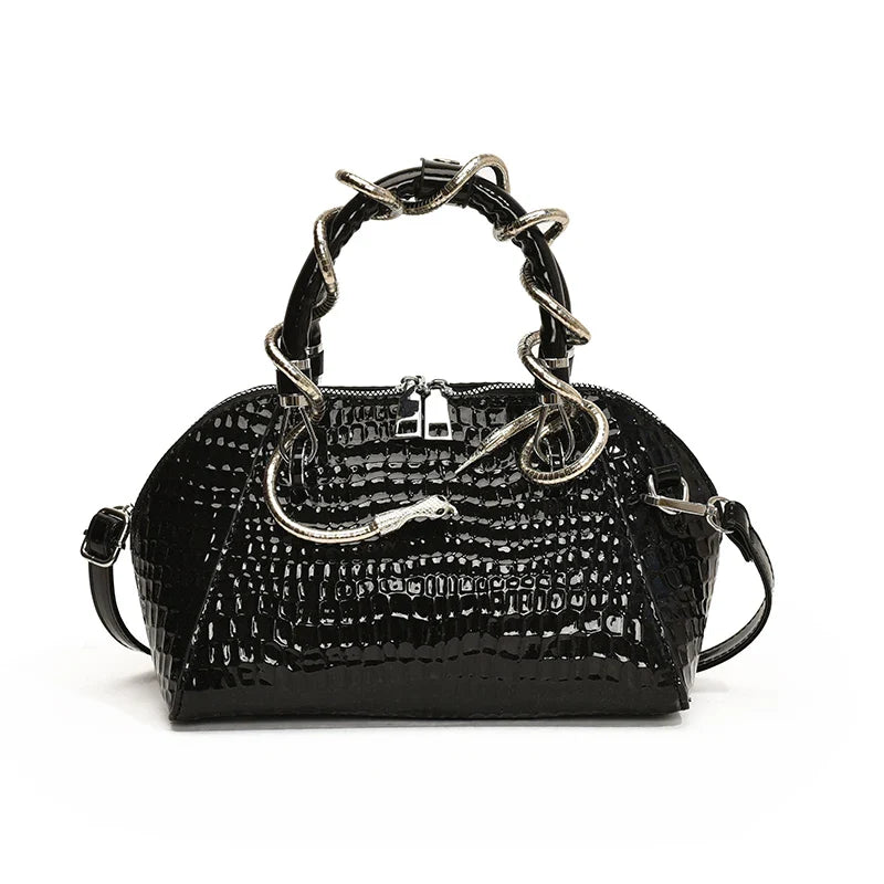 Snake Decor Crossbody Bag