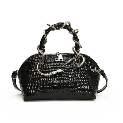 Snake Decor Crossbody Bag
