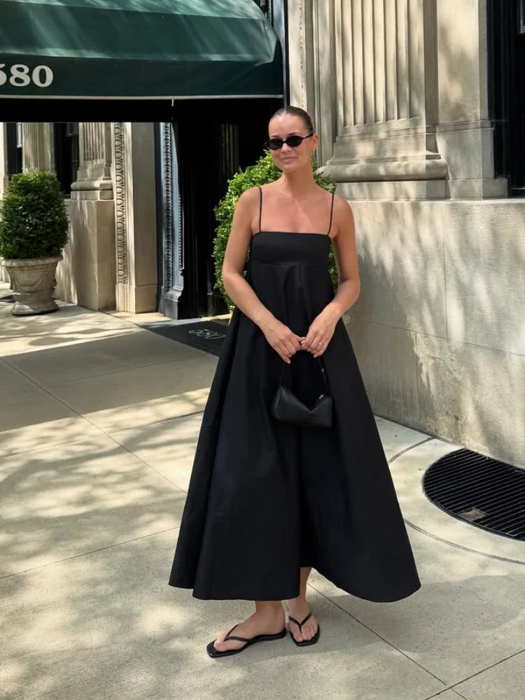 Black Backless Long Dress