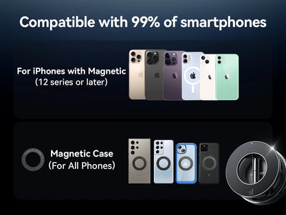 Magnetic Suction Cup Phone Mount with 360° Metal Arm