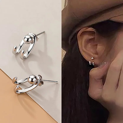 Retro Geometric Stud Earrings