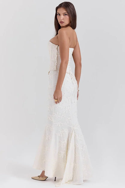Summer Lace Strapless Dress