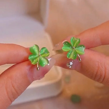 Elegant Clover Opal Earrings
