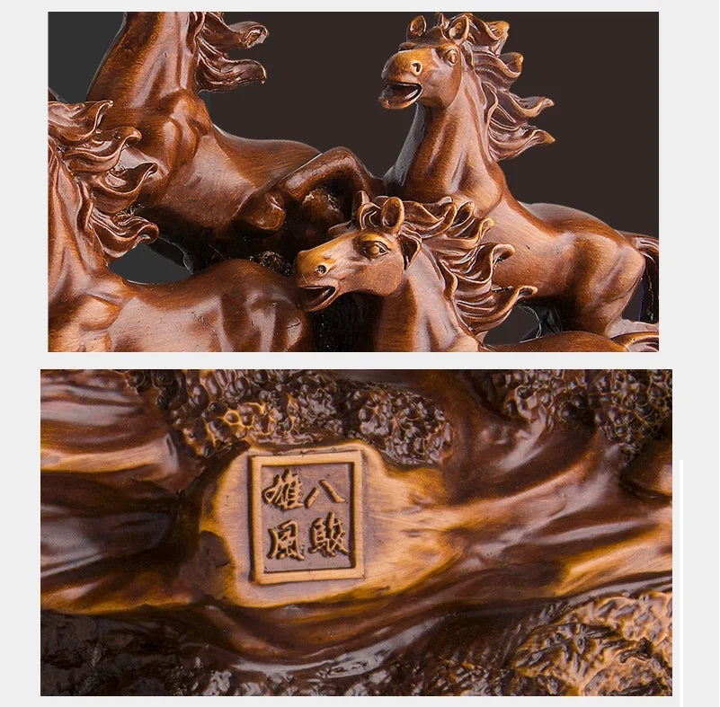 Resin Eight Horses Ornament