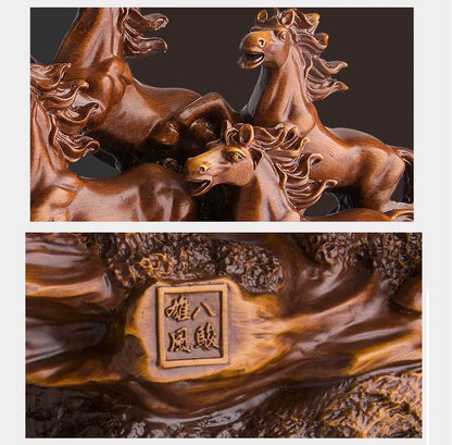 Resin Eight Horses Ornament