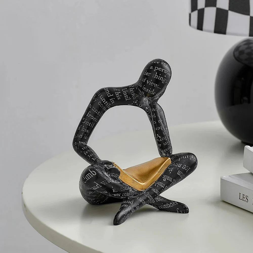 Abstract Resin Reader Sculpture