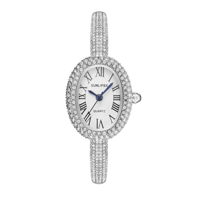 Elegant Rhinestone Oval Women’s Watch
