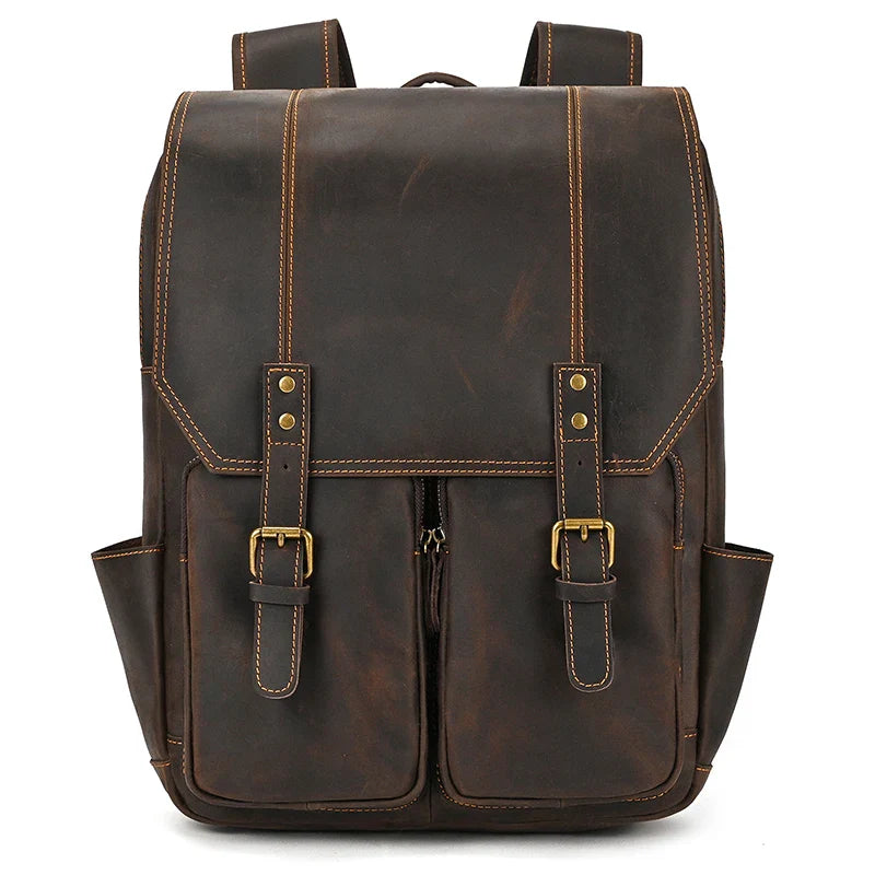 Men’s Retro Leather Travel Backpack