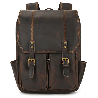 Men’s Retro Leather Travel Backpack