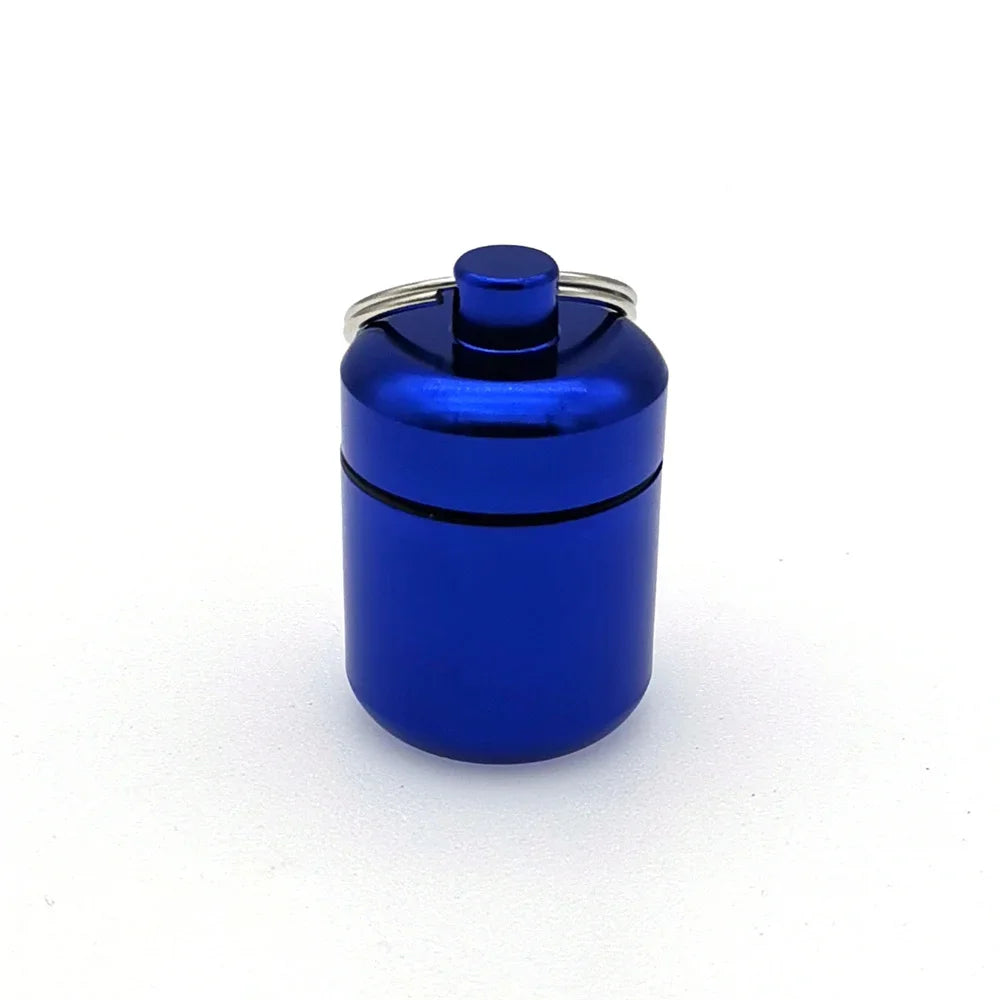 Mini Aluminum Pill Case with Keychain