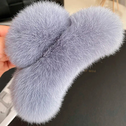Elegant Winter Fuzzy Hair Claw