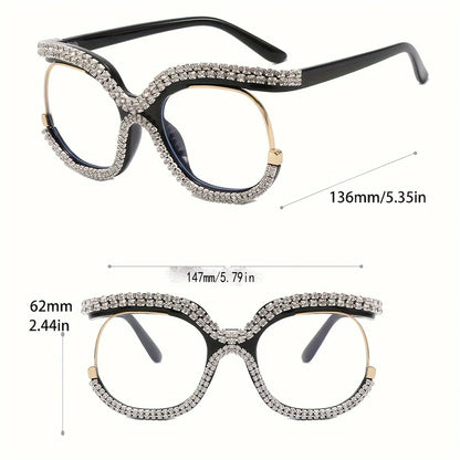 Oversized Rhinestone Party Glasses
