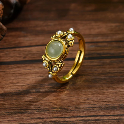 Retro Bohemian Copper Metal Pearl Jewelry Set